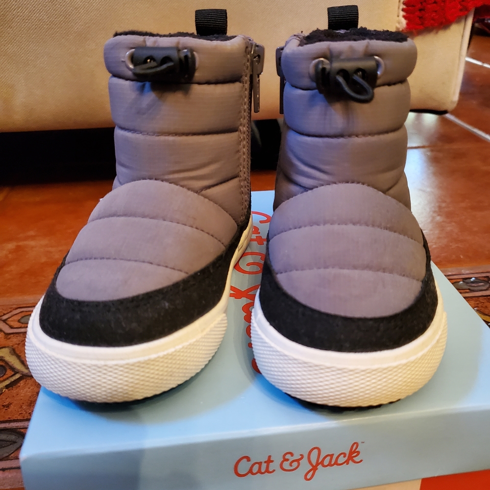 Cat & Jack Black and Gray Kids Boots
